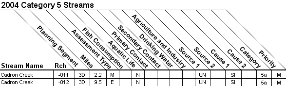 2004 Category 5 Streams - 11110205
